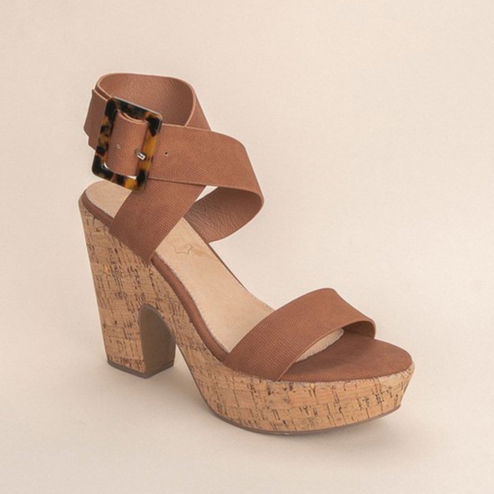 Miim Retro Cork Chunky High Platform Sandals Shoes - Picture 4 of 6